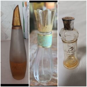 !3 diff perfume bottles.   1st is Ondine, 2nd is Coty, and 3rd is Windsong